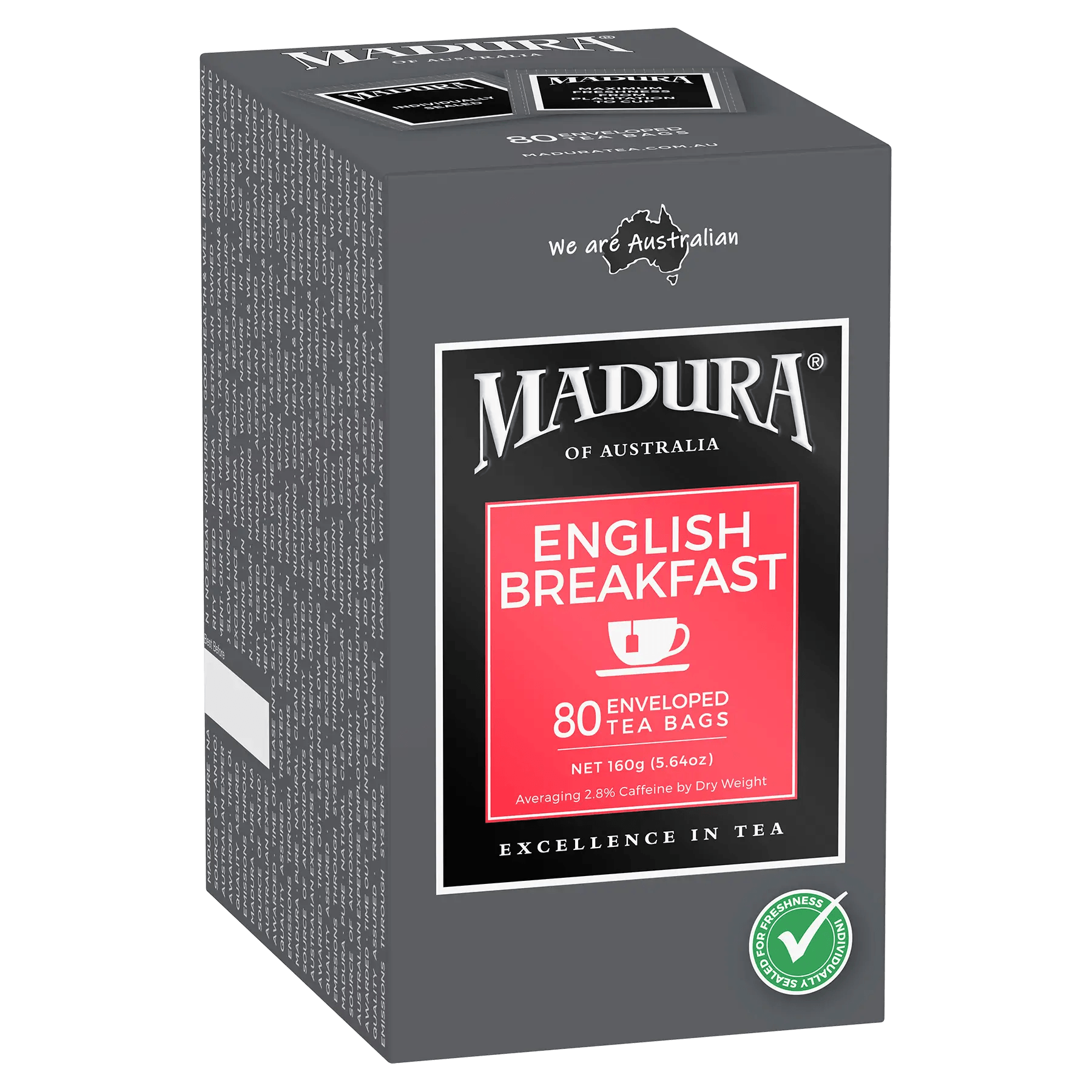 English Breakfast 80 Enveloped Tea Bags - Madura Tea Estates