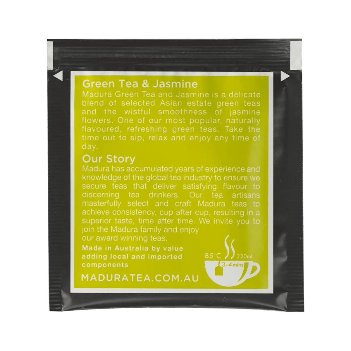 Green Tea & Jasmine 20 Enveloped Tea Bags - Madura Tea