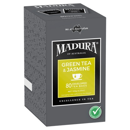 Green Tea & Jasmine 80 Enveloped Tea Bags - Madura Tea Estates