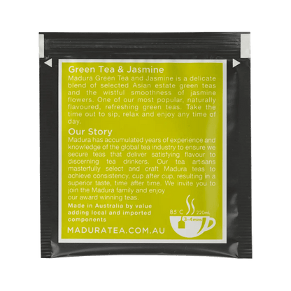 Green Tea & Jasmine 80 Enveloped Tea Bags - Madura Tea Estates