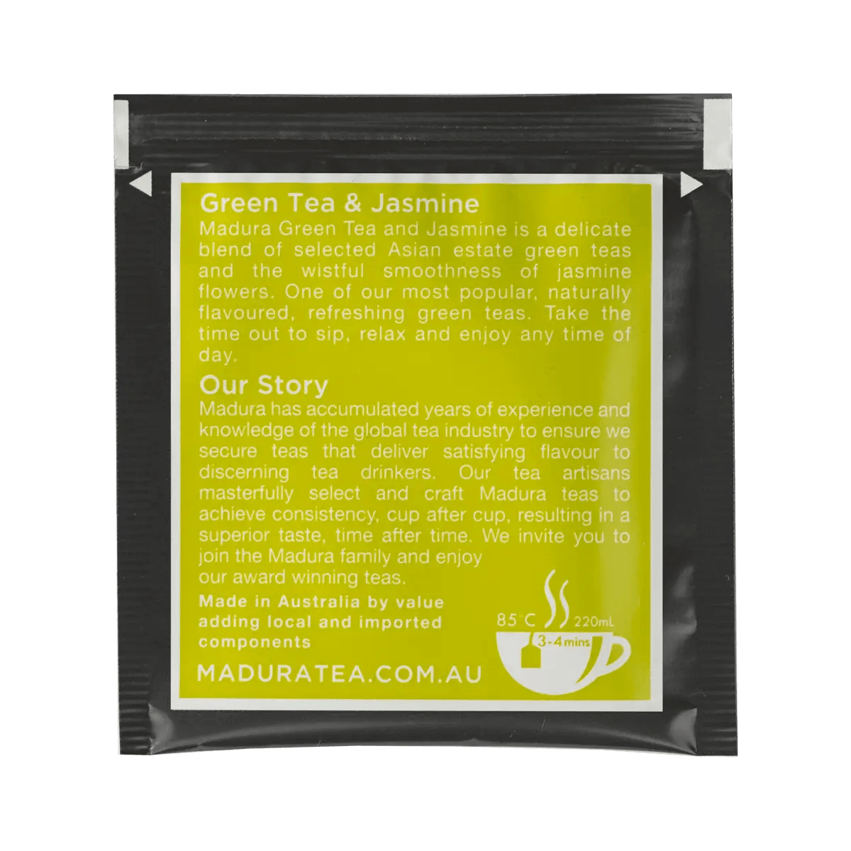 Green Tea & Jasmine 80 Enveloped Tea Bags - Madura Tea Estates
