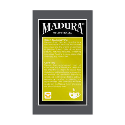 Green Tea & Jasmine 80 Enveloped Tea Bags - Madura Tea Estates