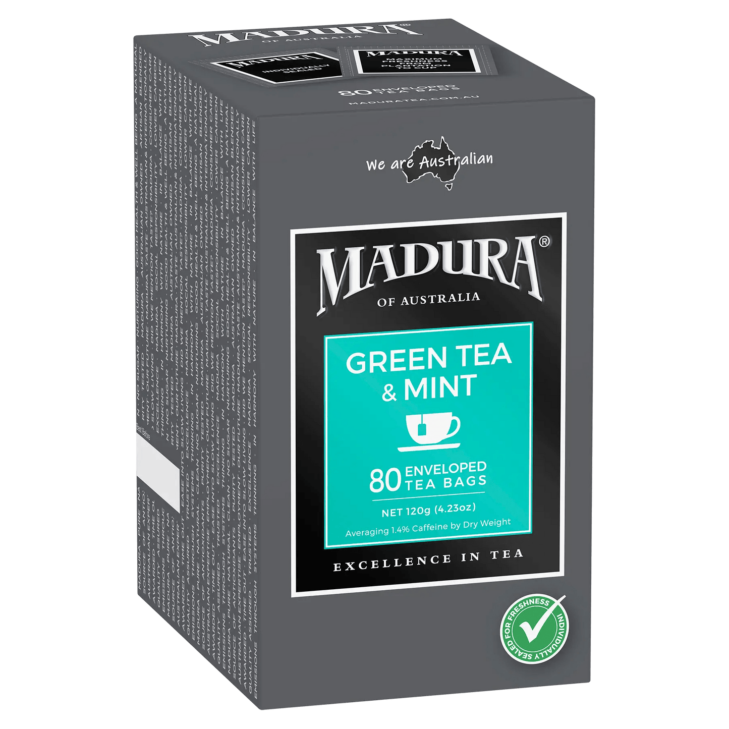 Green Tea & Mint 80 Enveloped Tea Bags - Madura Tea Estates