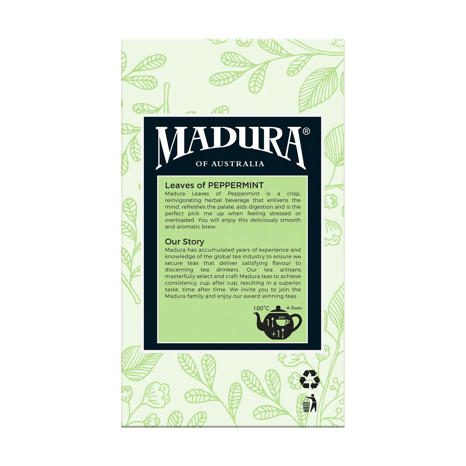 Leaves of Peppermint 100g Leaf Tea - Madura Tea Estates