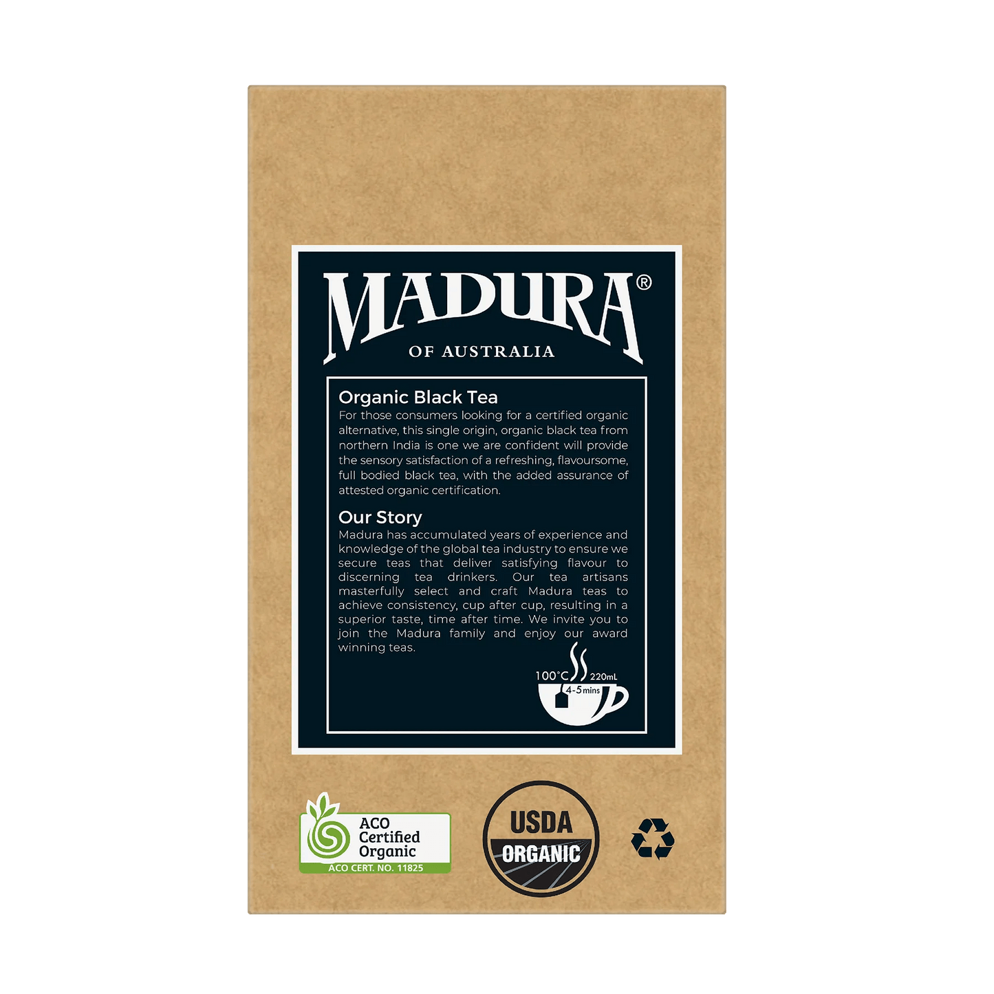 Organic Black Tea 50 Tea Bags - Madura Tea Estates