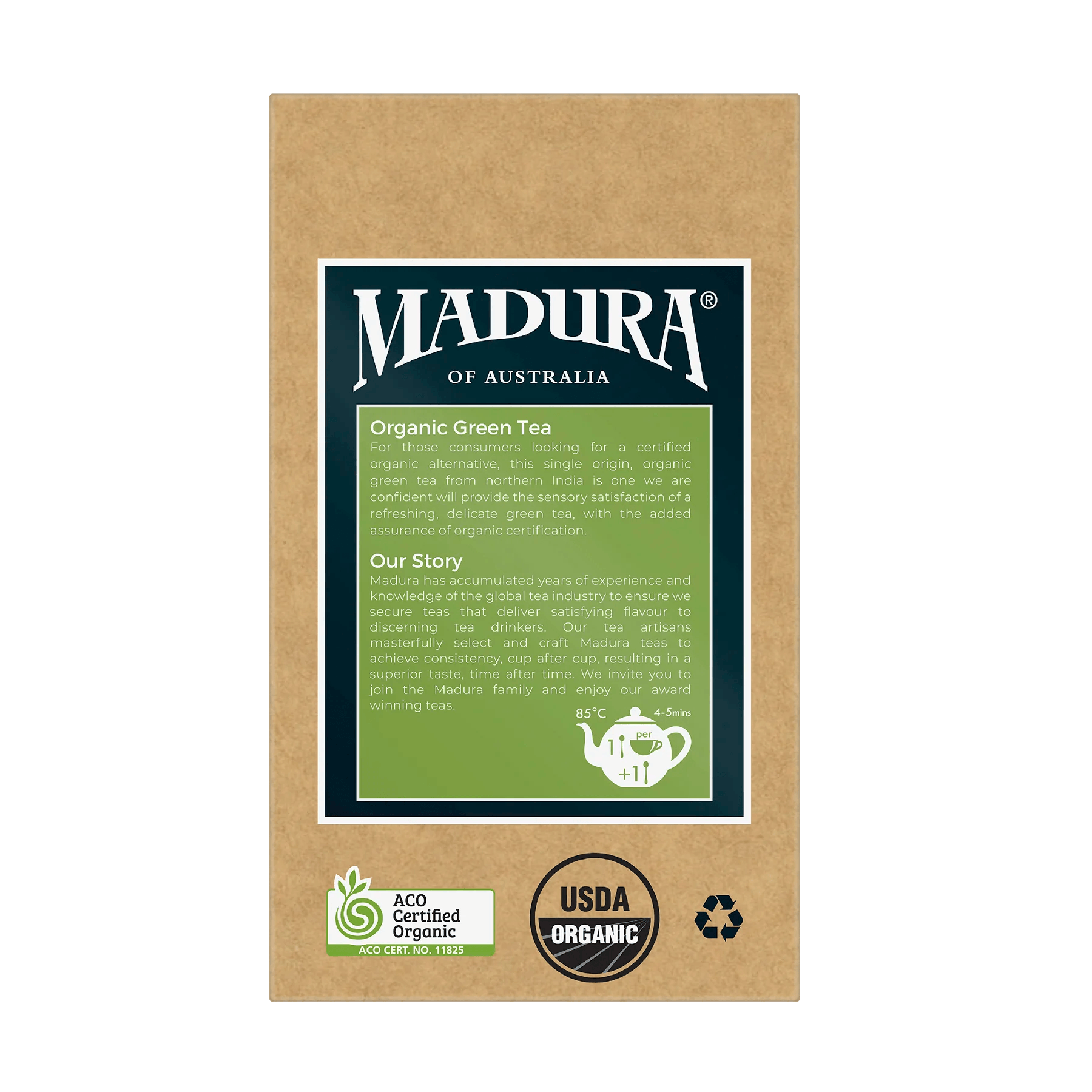 Organic Green 150g Leaf Tea - Madura Tea Estates