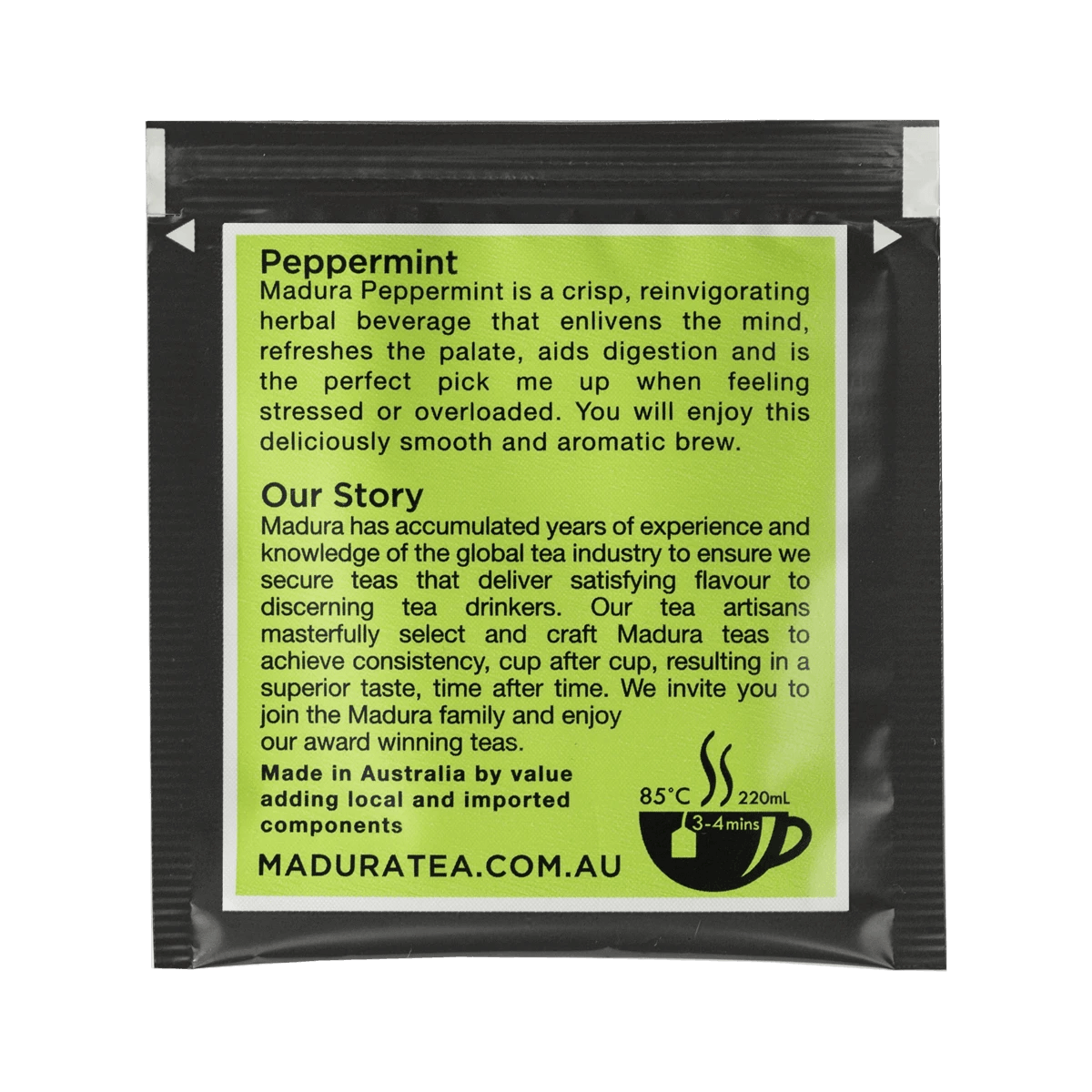 Peppermint 80 Enveloped Tea Bags - Madura Tea Estates