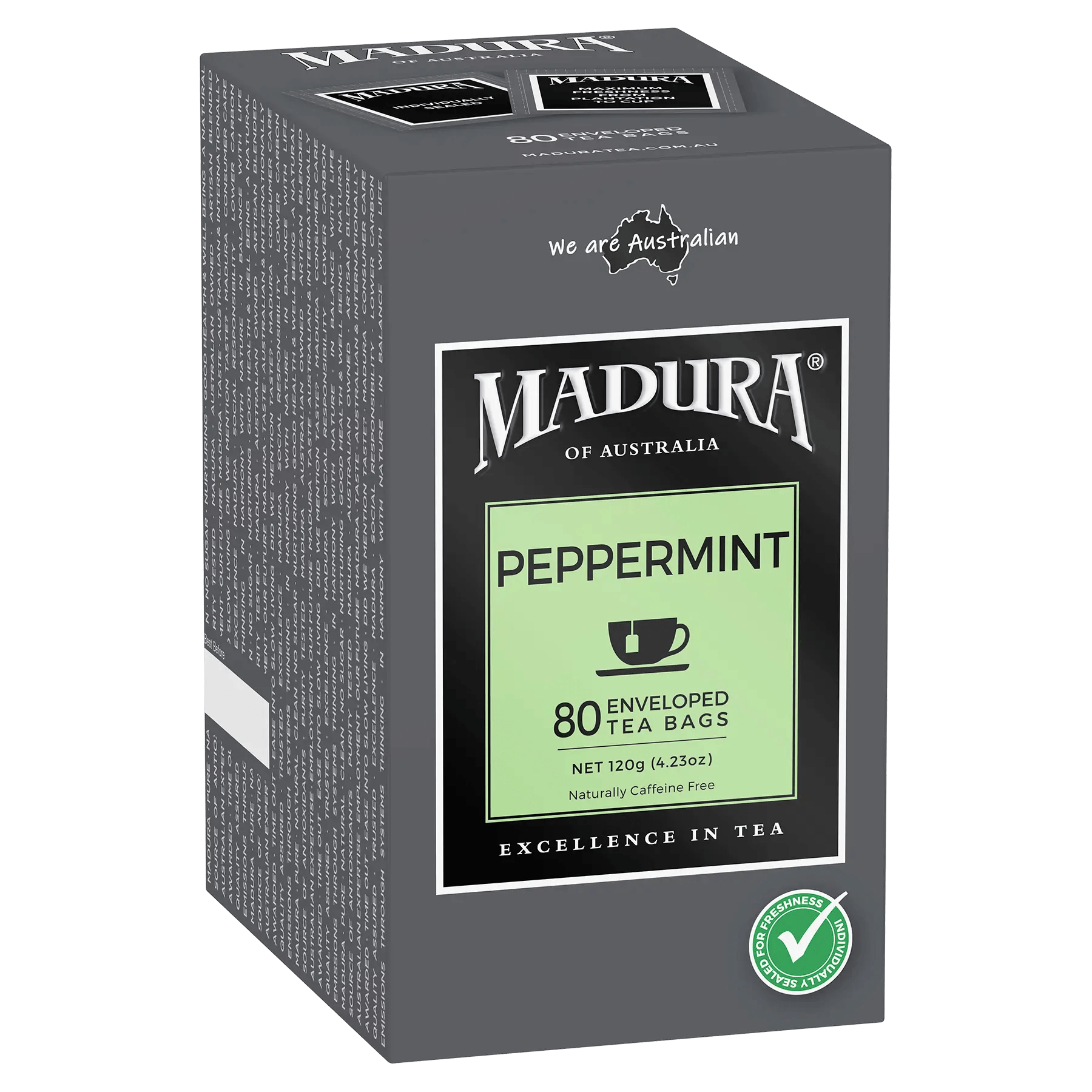 Peppermint 80 Enveloped Tea Bags - Madura Tea Estates